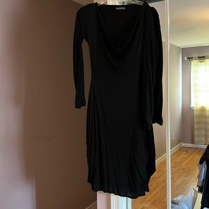 Alexander McQueen Black viscose dress with fabric detail